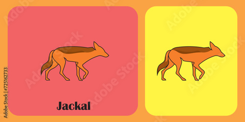 wolf logo coyote icon dog silhouette jackal vector with orange color