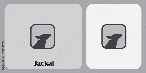 Modern minimalist wolf jackal logo vector, jackal head  logo vector.
