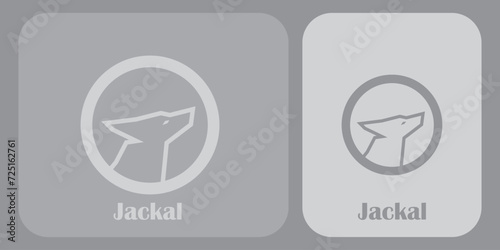 Modern minimalist wolf jackal logo vector, jackal head  logo vector.