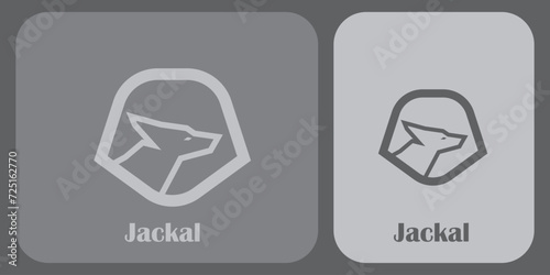 Modern minimalist wolf jackal logo vector, jackal head  logo vector. © Kholil