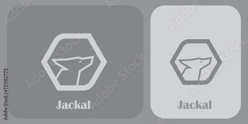 Modern minimalist wolf jackal logo vector, jackal head  logo vector.