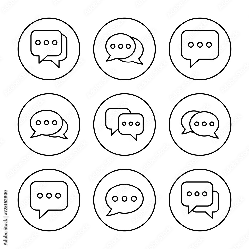 Chat icon set vector. speech bubble sign and symbol. comment icon. message Chat icon set vector. speech bubble sign and symbol. comment icon. message