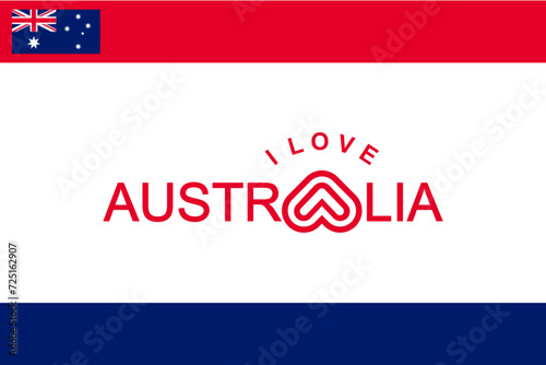 Vector is the word "I LOVE AUSTRALIA". Red and Blue