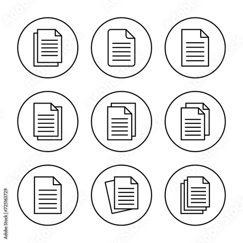 Document icon set vector. Paper sign and symbol. File Icon
