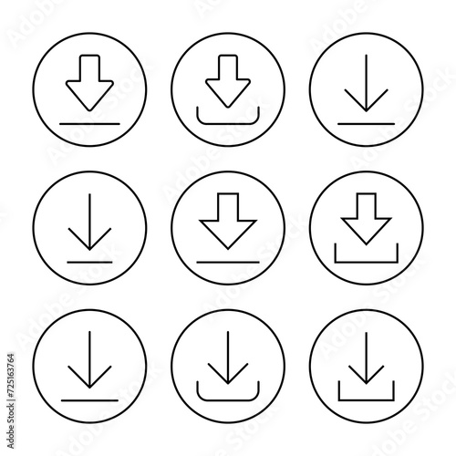 Download icon set vector. Download sign and symbol