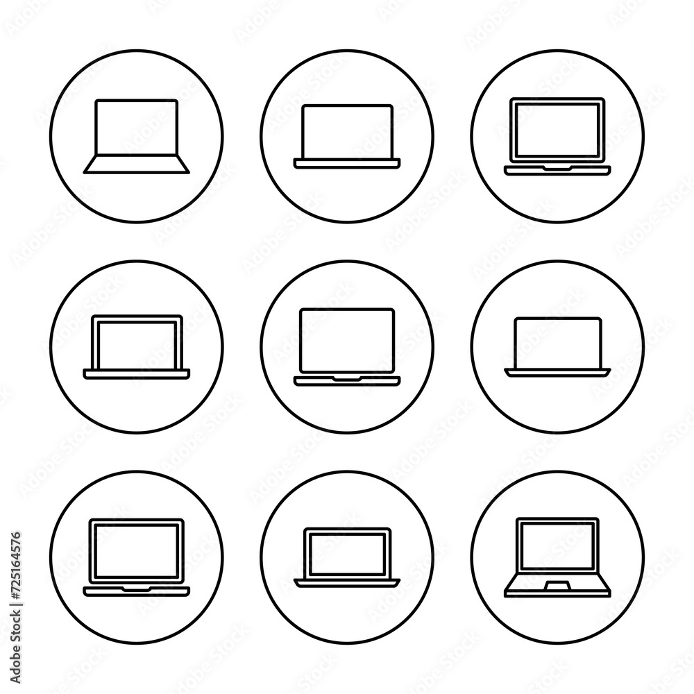 Laptop icon set vector. computer sign and symbol Laptop icon set vector. computer sign and symbol