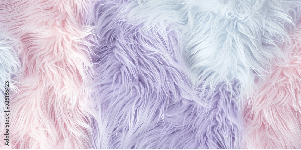 Fototapeta premium Experience the Softness of Pastel Colored Faux Fur - A Close-Up View of a Plush Texture Perfect for Fashion and Interior Design