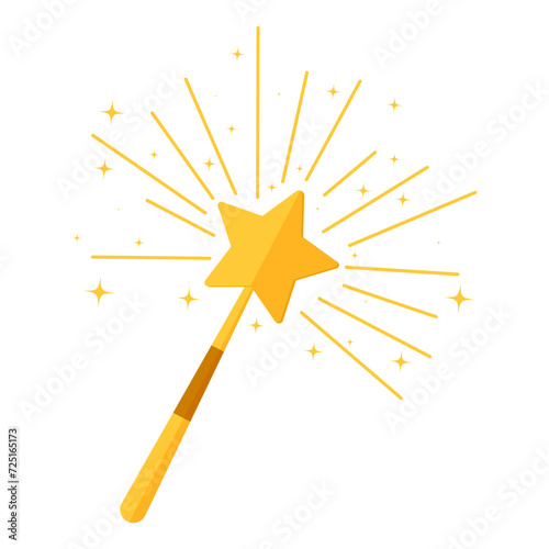 Star magic wand sparkle magician property illustration vector