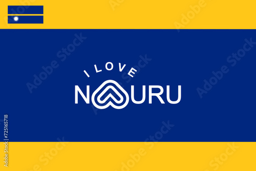 Vector is the word "I LOVE NAURU". GREEN AND BLUE