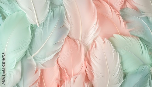 Soft and Delicate Dual-Tone Feathers - A Close-Up View of Nature's Artistry in Pink and Teal