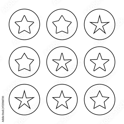 Star Icon set vector. rating sign and symbol. favourite star icon