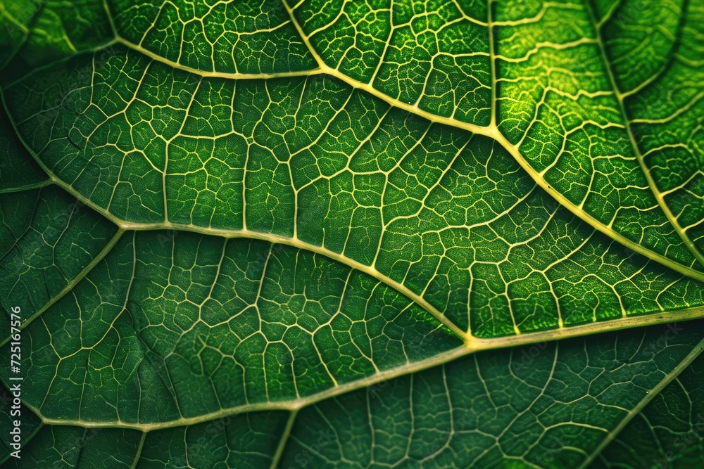 Fototapeta premium Macro of green leaves Generated by AI