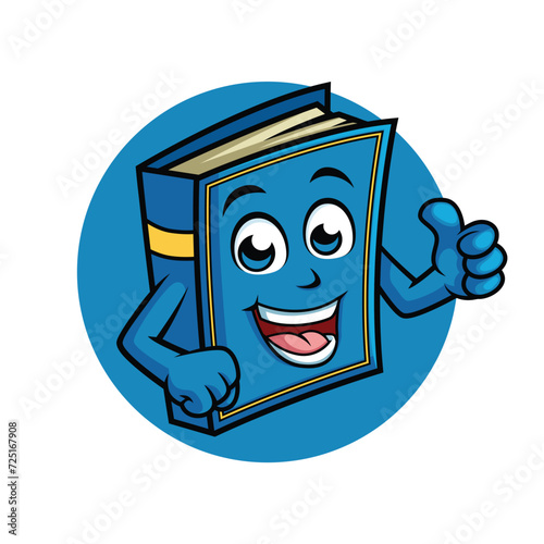 Book Cartoon Character Thumbs up vector illustration - Happy cute Book cartoon mascot