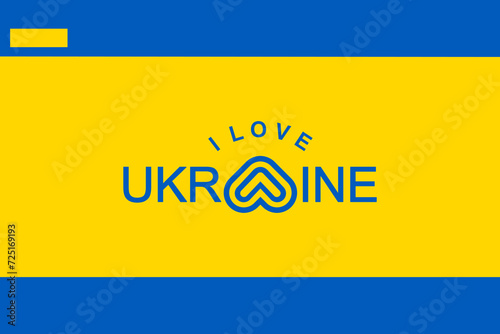 Vector is the word "I LOVE UKRAINE. BLUE AND YELLOW.