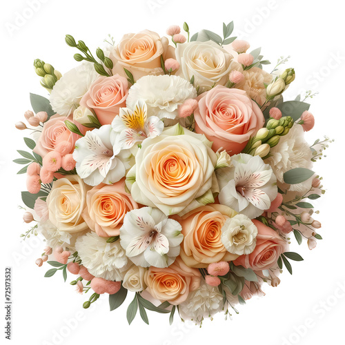 rose bouquet  flower arrangement  transparent background   isolate  wedding