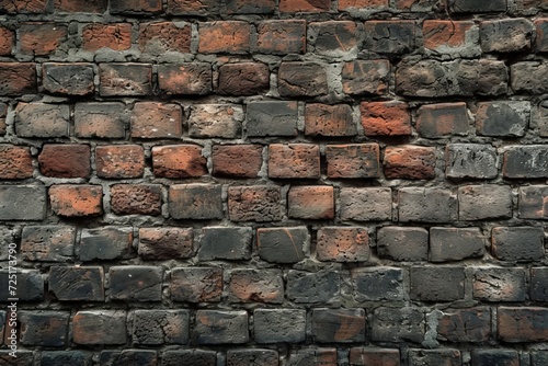 weathered brick wall with rustic charm, Generative AI