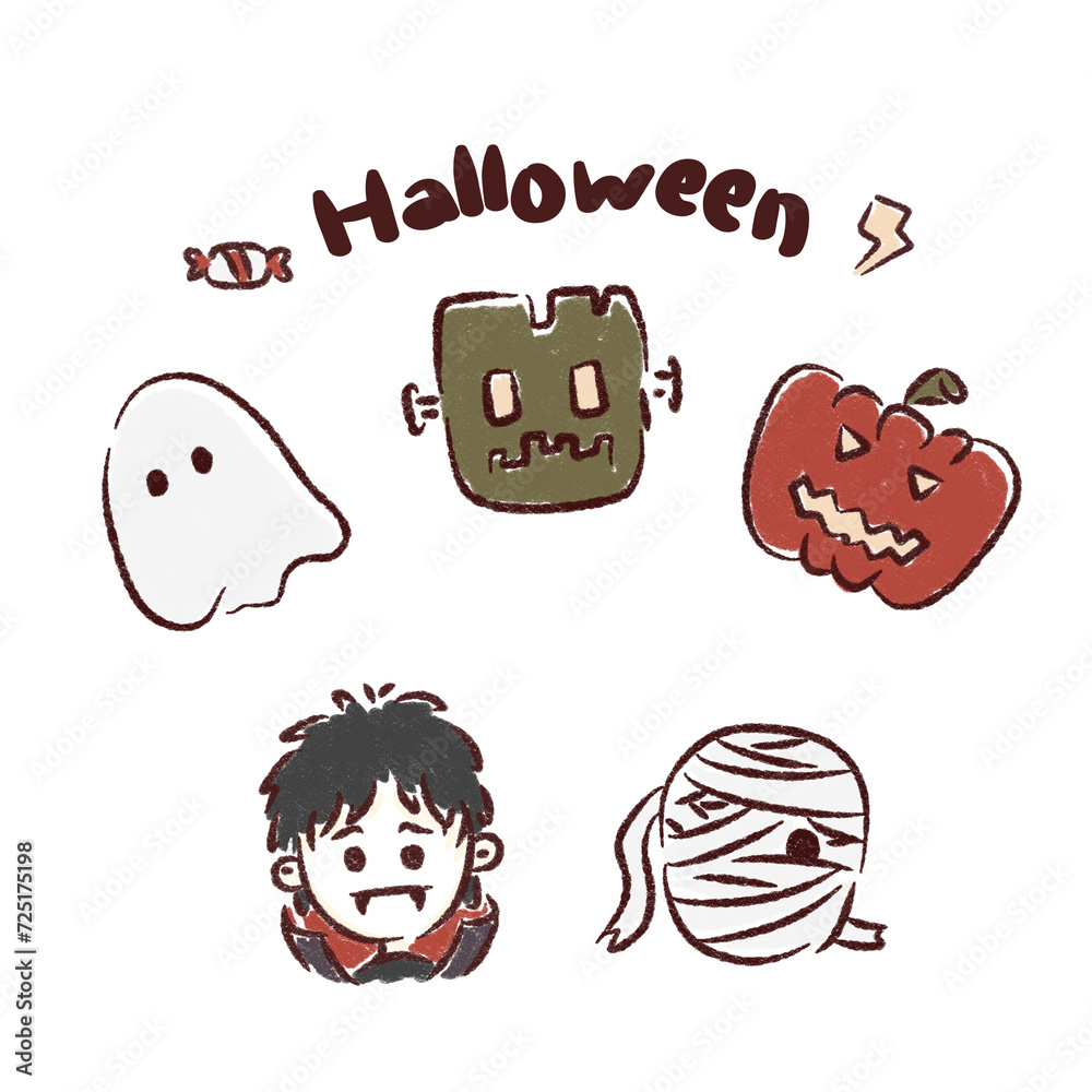 Set of halloween face Set of halloween face