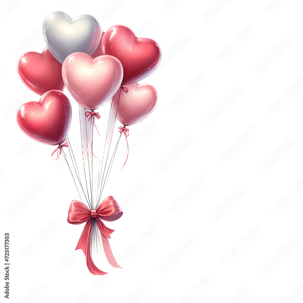 heart shaped balloons, isolated, transparent background heart shaped balloons, isolated, transparent background