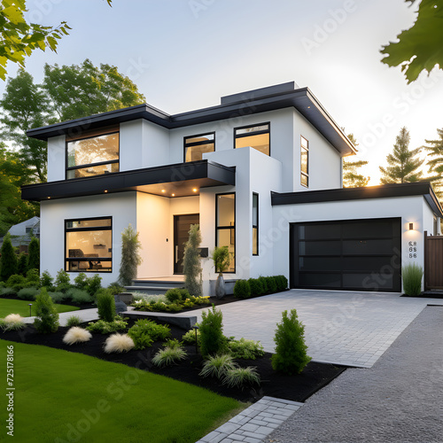 Elegant and Modern Residential Home with Well-kept Garden and Driveway © Adeline