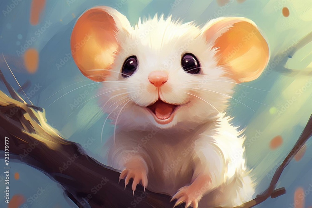 cute rodent illustration on vibrant background. Generative AI