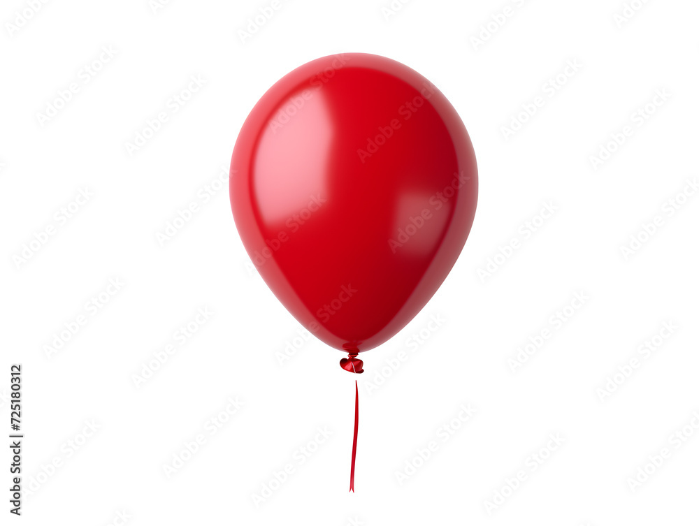 Happy red balloon flying in celebration, isolated on a white background with shiny ribbon, making it a festive and fun party decoration,Generative Ai Happy red balloon flying in celebration, isolated on a white background with shiny ribbon, making it a festive and fun party decoration,Generative Ai