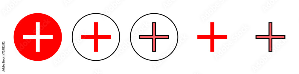 Plus Icon set illustration. Add plus sign and symbol Plus Icon set illustration. Add plus sign and symbol
