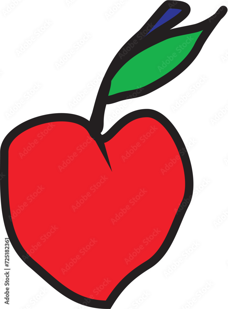 Fototapeta premium red apple with leaf