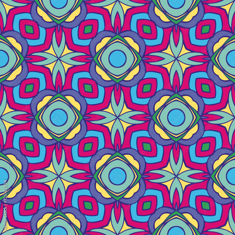 Naklejka premium pattern abstract flower batik pillow mat yoga