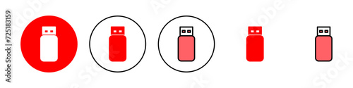 Usb icon set illustration. Flash disk sign and symbol. flash drive sign.