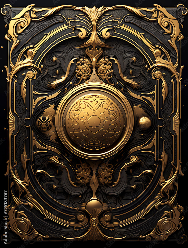 Gilded Black Book Covers,Printable Decorative Gilded Book Covers,KDP Cover Template