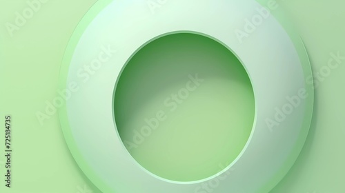 Light green background, Abstract geometric circle ring color shape. generative ai
