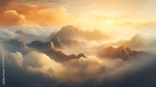 sunrise in the mountains © Artificial images