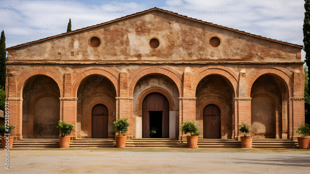 Exploration of Etruscan Architecture: Historical Stone Building from 600 B.C in Italy