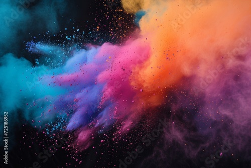 Color Explosion at Holi  Capturing the Moment of Colorful Powders in the Air