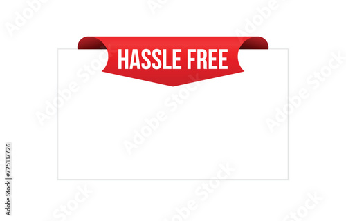 Hassle Free red vector banner illustration isolated on white background
