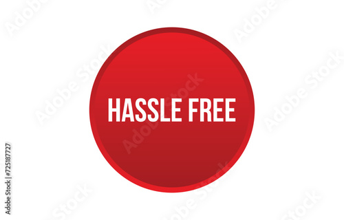 Hassle Free red vector banner illustration isolated on white background