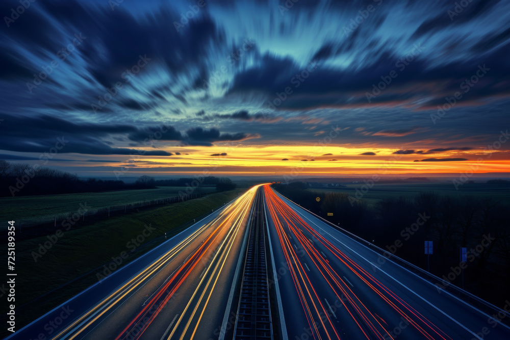 Obraz premium A beautiful scenic image of a highway in motion.