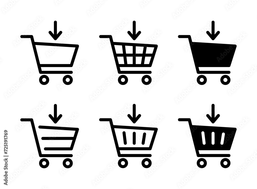 Add to shopping cart icon set Add to shopping cart icon set