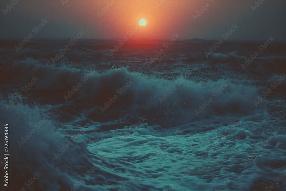 Obraz premium Beautiful seascape with stormy waves