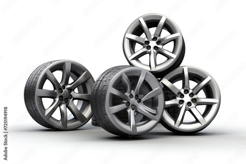 wheels with tires isolated on white background wheels with tires isolated on white background