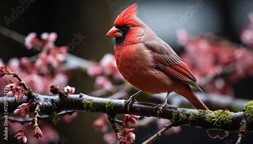 Colorful finch perched on branch, enjoying nature generated by AI © Jemastock