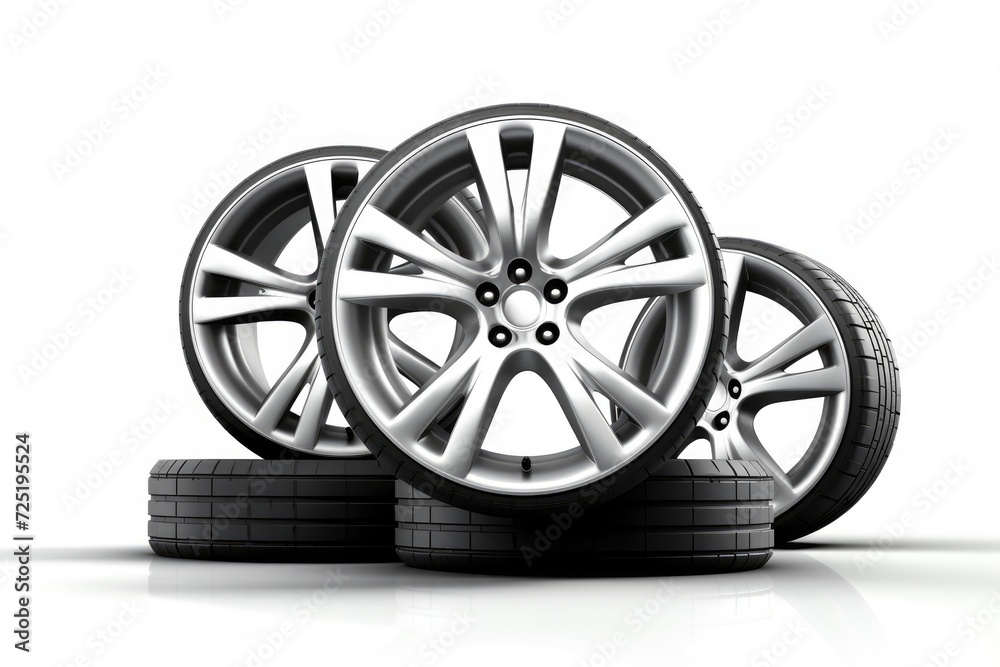 wheels with tires isolated on white background wheels with tires isolated on white background