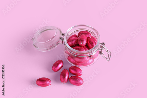Pink foil wrapped chocolate...