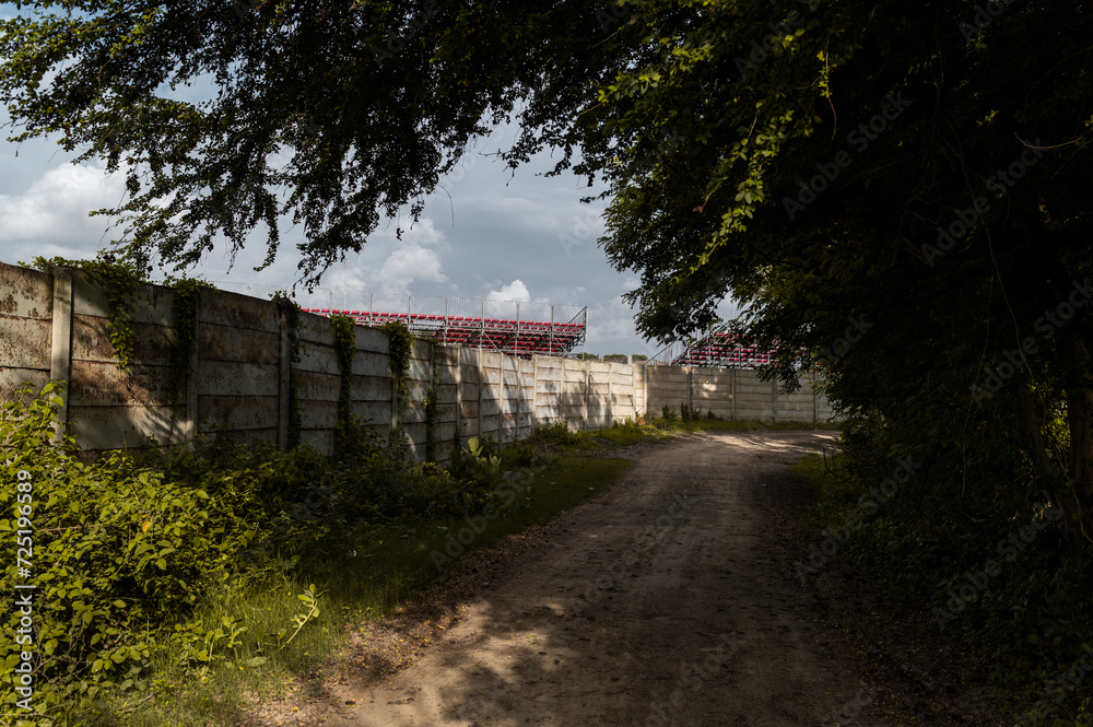 Isolated grandstand with nobody, modern architecture Isolated grandstand with nobody, modern architecture