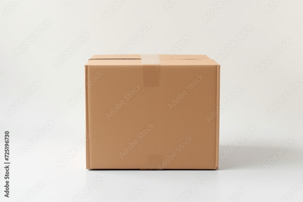 Close-up cardboard box on white background Close-up cardboard box on white background