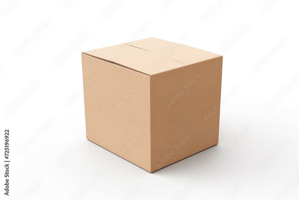 Close-up cardboard box on white background Close-up cardboard box on white background
