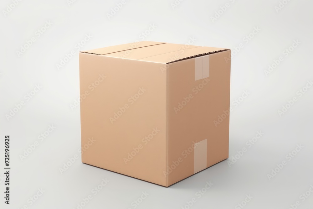 Close-up cardboard box on white background