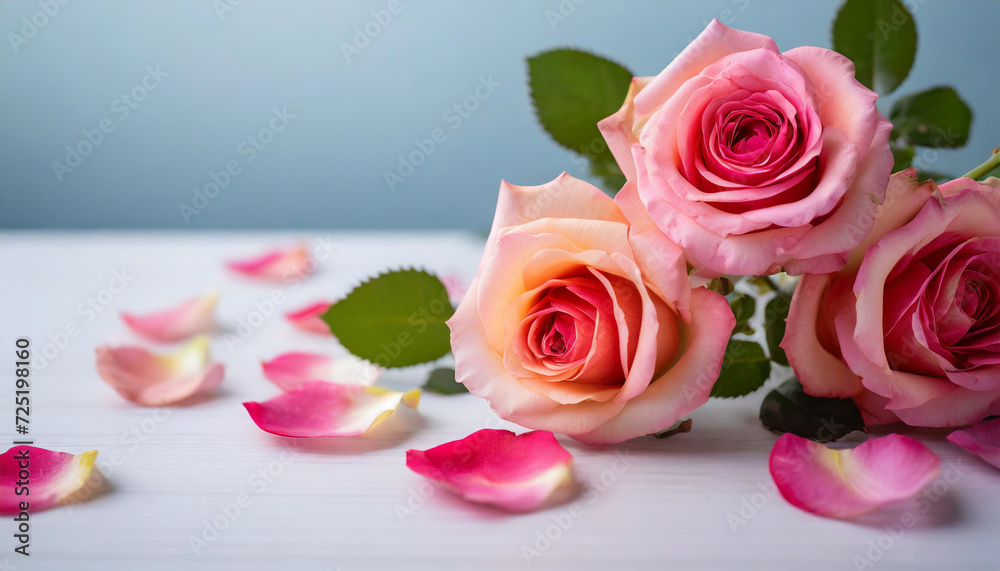 blooming rose on a pristine table, symbolizing love, beauty, and elegance blooming rose on a pristine table, symbolizing love, beauty, and elegance