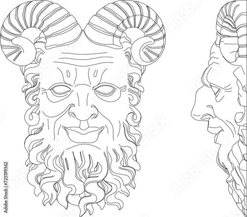 Vector sketch illustration of classic ethnic vintage old column cornice design