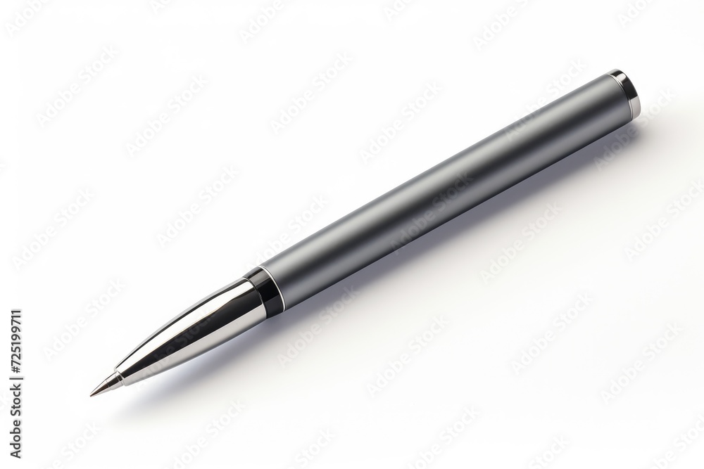 Close-up wooden pen on white background Close-up wooden pen on white background